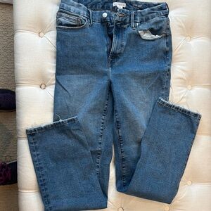 Good American Straight Leg Blue Jeans
